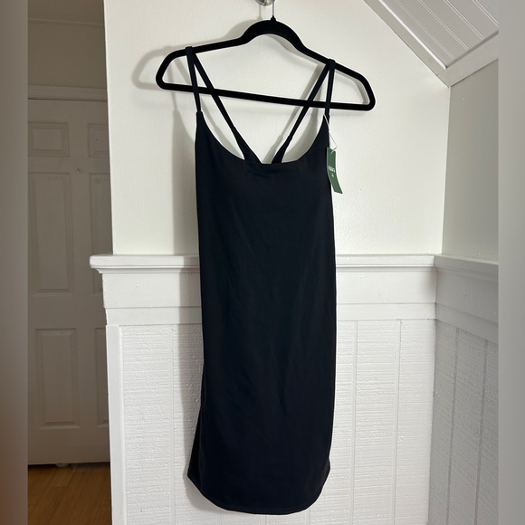 HALARA Dresses & Skirts - Halara NWT Black Halter Athletic Dress size Large Easy Peezy Style